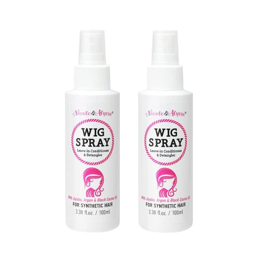 Nicole & Alyssa - Wig Spray For Synthetic Hair - Leave-in Conditioner, Detangler, Moisturizer (Travel Size - Pack of 2)