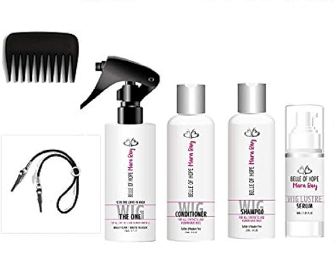 Mara Ray Luxury Hair Care Kits for Synthetic Wigs, Extensions, Toupees with Wide Tooth Comb (6PC Synthetic Luxury Kit)