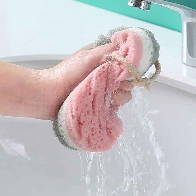 2-Pack Large Size Cleansing loofah Bath Sponge, Shower deep exfoliating Sponge, Rich Foam Bath Sponge