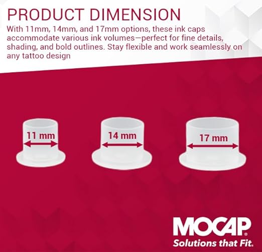 MOCAP Tattoo Ink Caps Kit (FC Series) – Flexible, Durable & Versatile Plastic Flanged Ink Caps for Tattoo Artists, Moisture & Dust Prevention, Secure & Easy to Use, LDPE Material - 300 Total Pcs