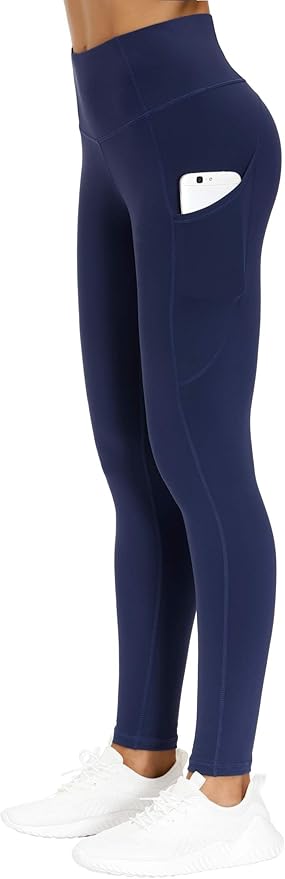 THE GYM PEOPLE Thick High Waist Yoga Pants with Pockets, Tummy Control Workout Running Yoga Leggings for Women