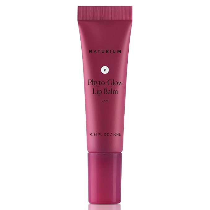 Naturium Phyto-Glow Lip Balm, Hydrating Lip Care with a Glossy Finish, 0.34 oz Jam