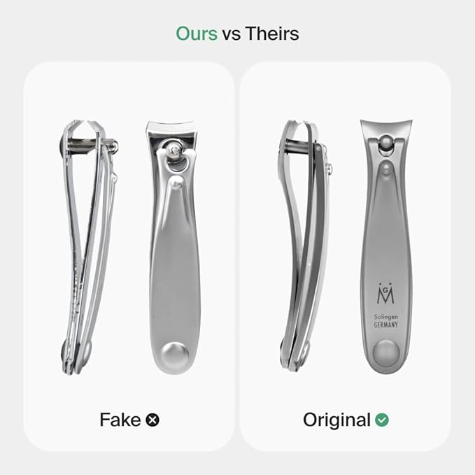 GERMANIKURE Professional Nail Clipper - FINOX Surgical Stainless Steel Manicure and Pedicure Tools in Cork Case- Ethically Made in Solingen Germany - Travel Size Nail Care