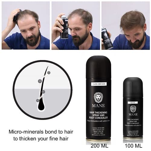 Mane Hair Thickening Spray Duo Pack 6.76 fl oz (Dark Brown)