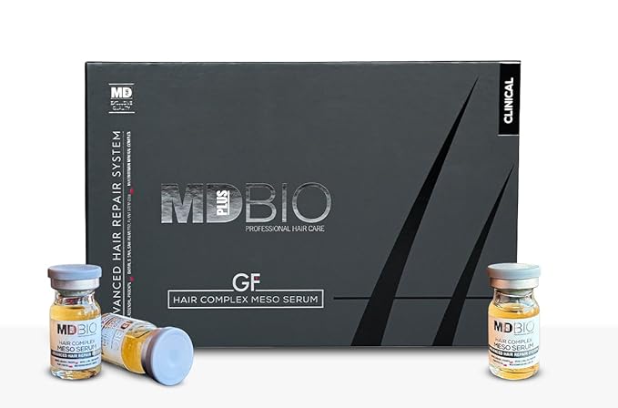 MD PLUS BIO Clinical Hair Regrowth Meso Complex Serum Kit - Strengthens Hair Roots and Promotes Hair Regrowth - Serum Set for Stronger, Thicker & Longer Hair - 10 Pcs 6 ml Vials