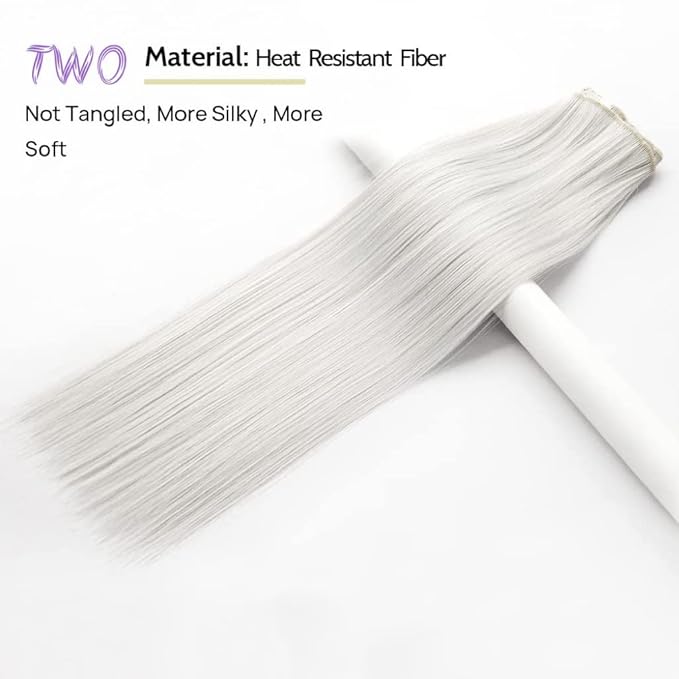 White Clip in Extension Straight 22" Long Synthetic Thick Clips on Hair Piece for Women 5PCS Black Curly Wavy 18" Cheap Brown Blonde Red Soft Natural Full Head Weddings Party Daily Use 5 Oz