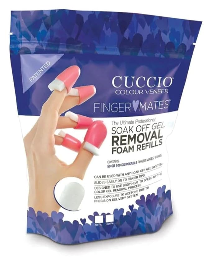 Cuccio Finger Mates Soak-Off Gel Removal System – Reusable Non-Woven Pads for Easy Gel Polish Removal – 10 Count