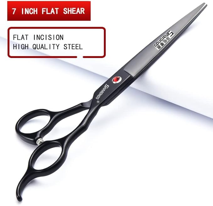 6/6.5/7 Inch Black Hairdressing Scissors Salon Hairdressing Tool 440c High Hardness Stainless Steel Haircut Hair Thinning Hairdressing Scissors (7 Inches, 4 Pieces)