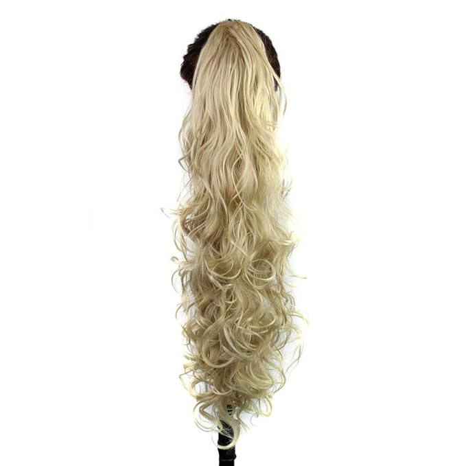 S_SSOY 31"(78cm) Women's Hair Piece Pony Tail Clip In Claw Ponytail Hair Extension Long/Voluminous Curly Or Wavy Synthetic Wig Hairpiece for Women Girls Lady, T16-613#