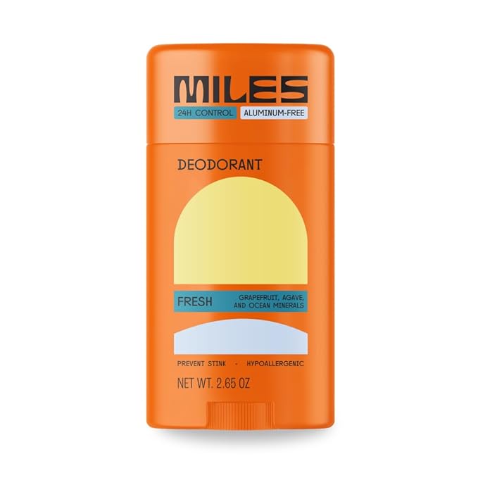 Miles Kids Deodorant for Boys and Girls - Aluminum Free Deodorant for Kids and Teens, Natural, Hypoallergenic, Made in USA - Fresh Scent, 1-Pack