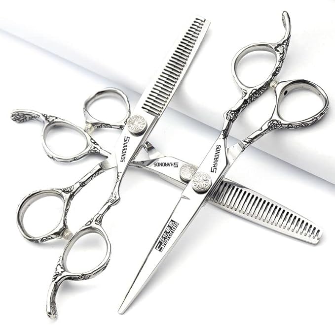 6/7/8 inch Cutting Thinning Styling Tool Rainbow Hair Scissors Professional Hairdresser Hairdresser Scissors Set (6-inch 3pc-A)