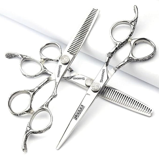 6/7/8 inch Cutting Thinning Styling Tool Rainbow Hair Scissors Professional Hairdresser Hairdresser Scissors Set (6-inch 3pc-A)