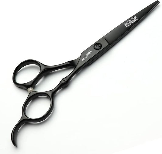 6 Inch Black Hairdressing Scissors Salon Hairdressing Tool Stainless Steel Hair Cutting Hair Thinning Hairdressing Scissors (6 inch cutting)