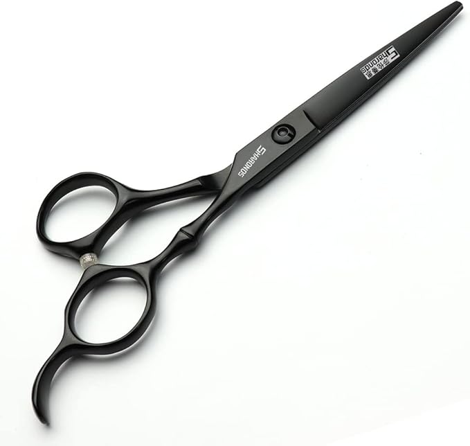 6 Inch Black Hairdressing Scissors Salon Hairdressing Tool Stainless Steel Hair Cutting Hair Thinning Hairdressing Scissors (5.5 inch cutting)