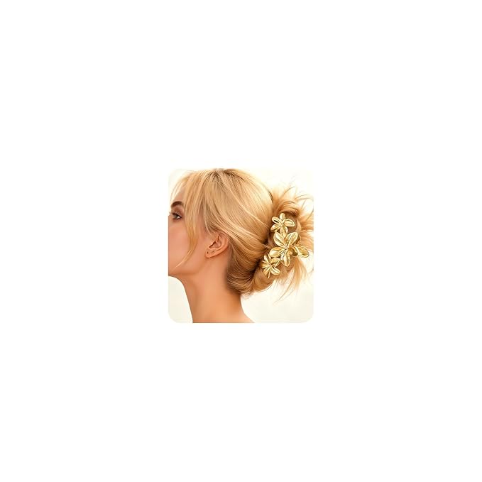 Gold Hair Clips for Women Big Flower Hair Clips for Thick Heavy Hair Fashion Styling Accessories Gifts Holiday