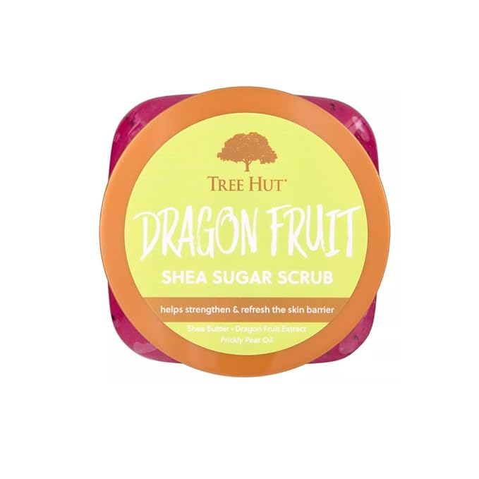 Tree Hut Dragon Fruit Shea Sugar Scrub, Exfoliating, Hydrating & Moisturizing Body Scrub with Shea Butter & Nourishing Essential Oils, Smooth & Soften Skin, 18 oz