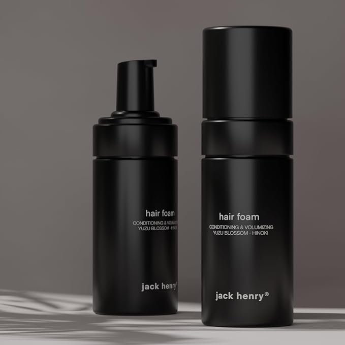Jack Henry Volumizing Foam Mousse (3.3oz) - Non-Sticky Styling Conditioner for All Hair Types - Enhancing Natural Curls with Meadowfoam Seed Oil