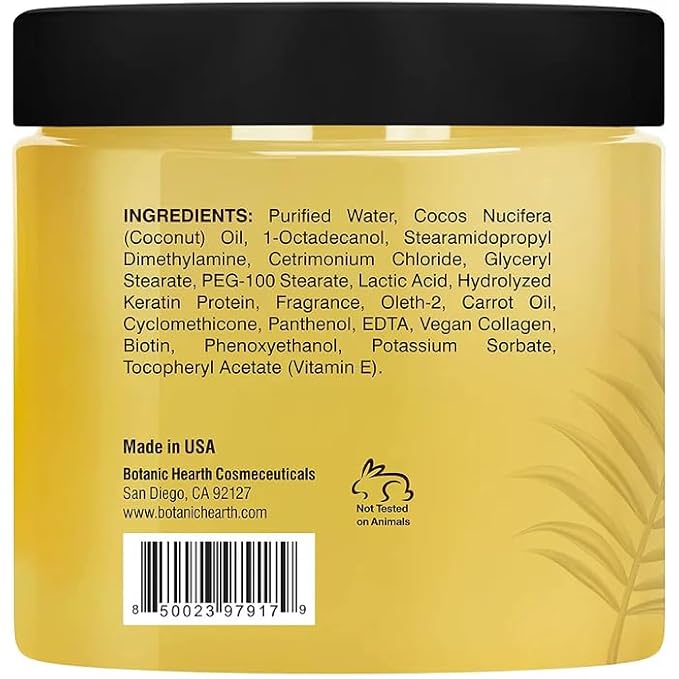 Botanic Hearth Keratin Hair Mask | Biotin, Collagen & Coconut Oil | for Dry Damaged Treated Hair | Restore, Repair, Smoothing, Conditioning & Strengthen All Hair Types | for Men & Women | 16 Oz