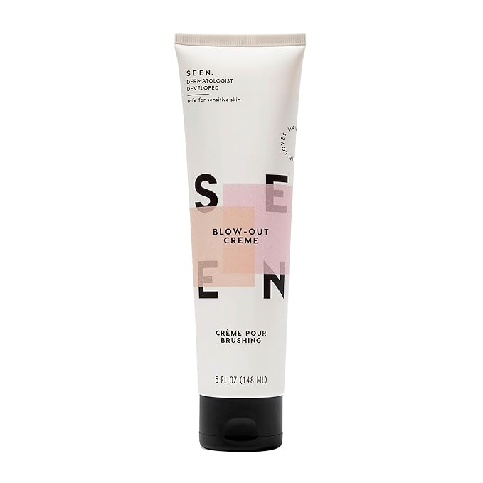 SEEN - Blow-Out Creme - Scented - Non-Comedogenic & Blow Out Hair Cream- Reduces Frizz- Heat Protectant- Safe for Sensitive & Acne Prone Skin
