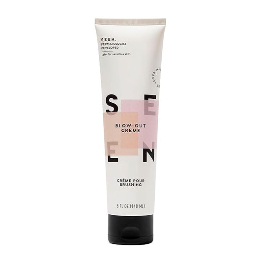 SEEN - Blow-Out Creme - Scented - Non-Comedogenic & Blow Out Hair Cream- Reduces Frizz- Heat Protectant- Safe for Sensitive & Acne Prone Skin