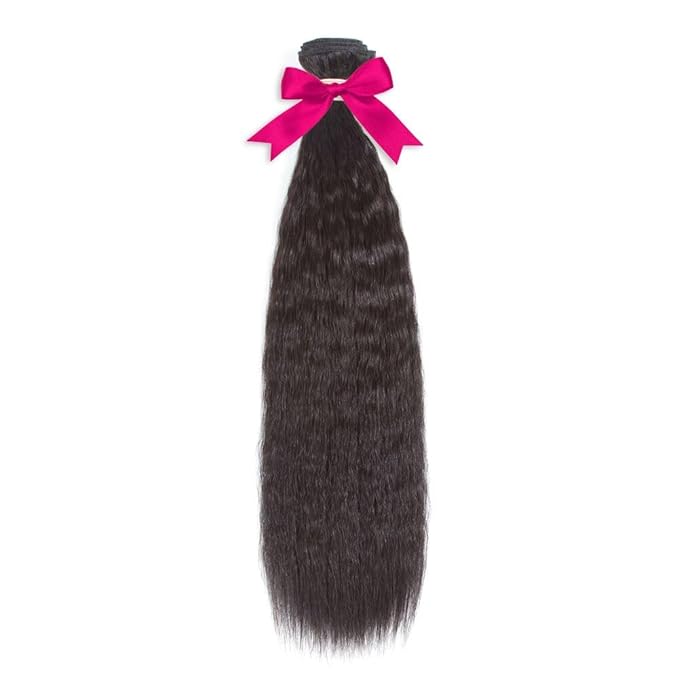 26 Inch Kinky Straight Human Hair Bundles 1pcs 26 inch Single One Natural Black Color Yaki Bundle Human Hair