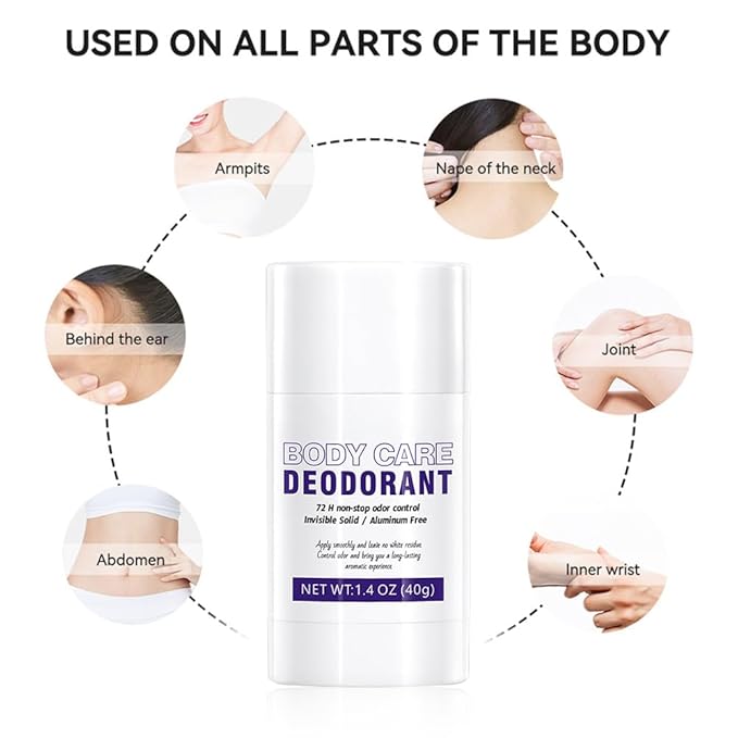 Aluminum Free Deodorant Stick for Women,Fruit Scents Women Solid Stick Natural Deodorants,All Day Odor Control Full Body Deodorant,Smooth Solid Armpit Deodorants Sticks (1.4 Oz, Grape)
