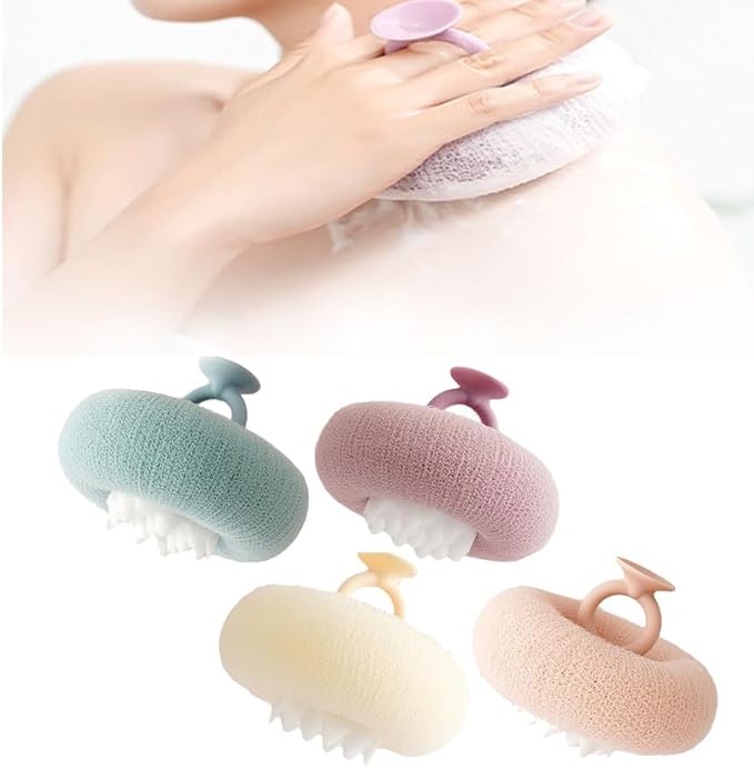 2-in-1 Sunflower Bath Ball, 2025 Upgraded Super Soft Sunflower Suction Cup Bath Ball Exfoliating Sponge Cleaning Brush, Sponge Mesh Pouf Shower Ball for Women Men Shower (Mix)