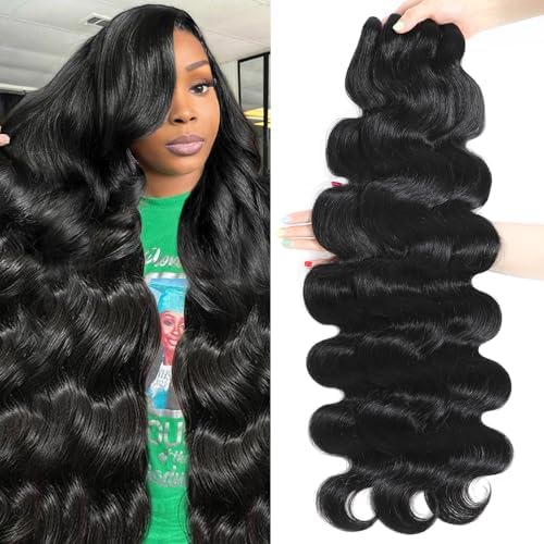 15A Raw Human Hair Bundles Body Wave Human Hair,Triple Lifespan Indian Virgin Hair,No Tangle Shedding,Multiple Washes Keep Texture Silky Soft (3 Bundles Natural Color, 16 18 20 Inch)
