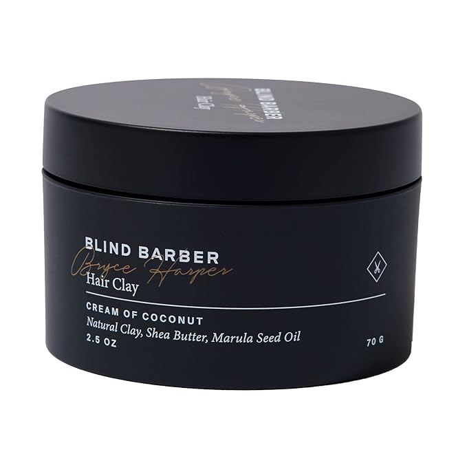 Blind Barber Bryce Harper Hair Clay - Matte Clay Pomade for Men - Medium to Strong Hold - Infused with Kaolin, Shea Butter & Marula Seed Oil - Coconut Scent (2.5 Oz)