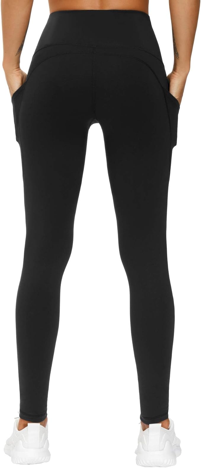 THE GYM PEOPLE Thick High Waist Yoga Pants with Pockets, Tummy Control Workout Running Yoga Leggings for Women