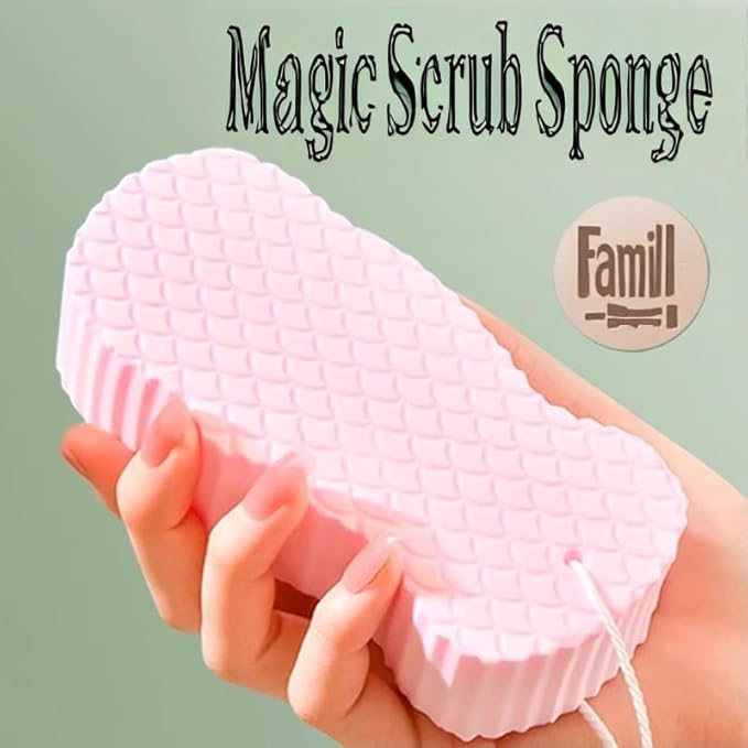 4Pcs, 3D Magic Exfoliating Bath Sponge,Magic Exfoliating Sponges for Body,Skin Friendly and Reusable for Adults Children and Pregnant Women Alternative to exfoliating Gloves