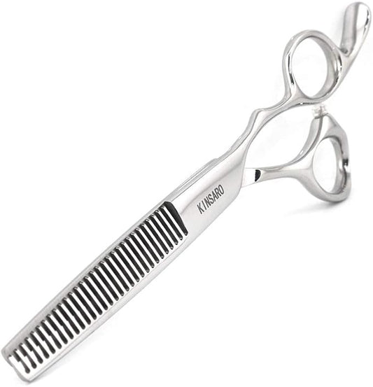 Professional 6 Inch Hair Thinning Shears Barber Scissors Sharp Hair Thinning Scissors 30 Teeth Barber Hair Clippers 440C Shears KINSARO for Hairdresser Barbershop or Home Use