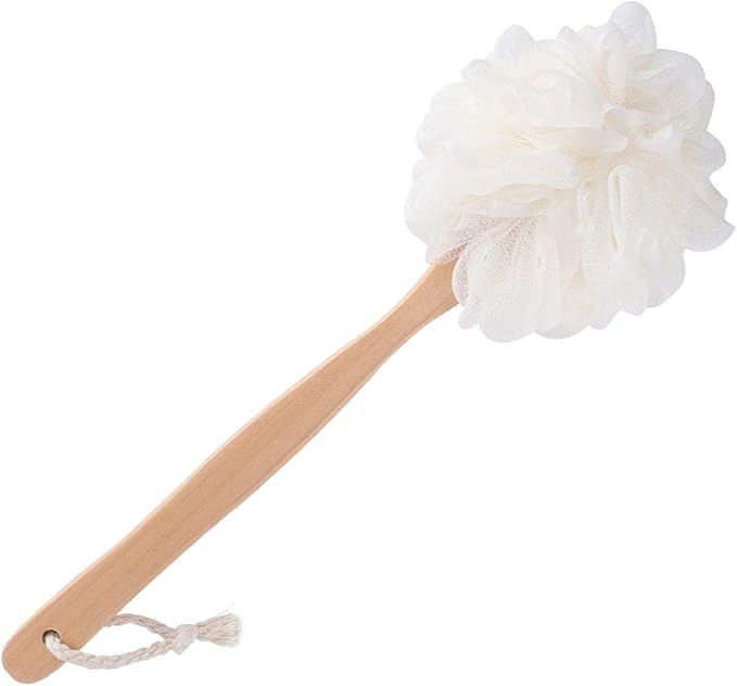 Bath Brush Long Handle for Shower, Loofah on a Stick, Soft Mesh Loofah for Skin Exfoliating, Shower Brush for Men and Women