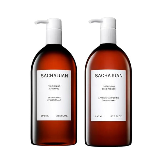SACHAJUAN Thickening Shampoo and Conditioner Set | Ocean Silk & Thickening Technology to Add Volume and Nourish Hair | Heat & UV Protection | Vegan & Paraben-Free | Set of 2 (33.5 oz)