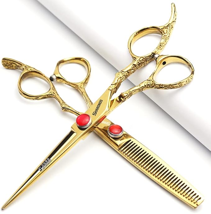 6/7/8 inch Cutting Thinning Styling Tool Rainbow Hair Scissors Professional Hairdresser Hairdresser Scissors Set (6-inch 3pc-B)