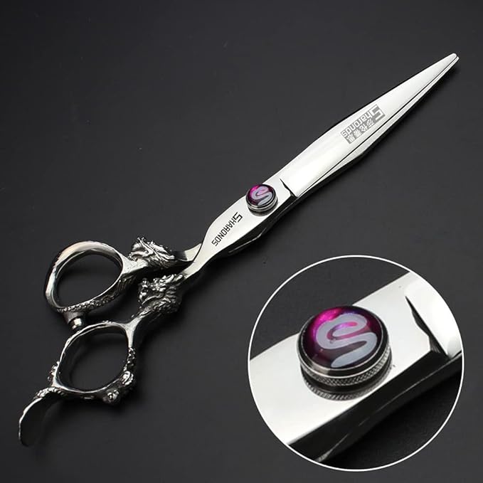 7" 7.5" 8"9" Professional Hairdressing Scissors Barber Salon Hair Cutting Dragon Shears (Large). (7 inch 2pc-C)