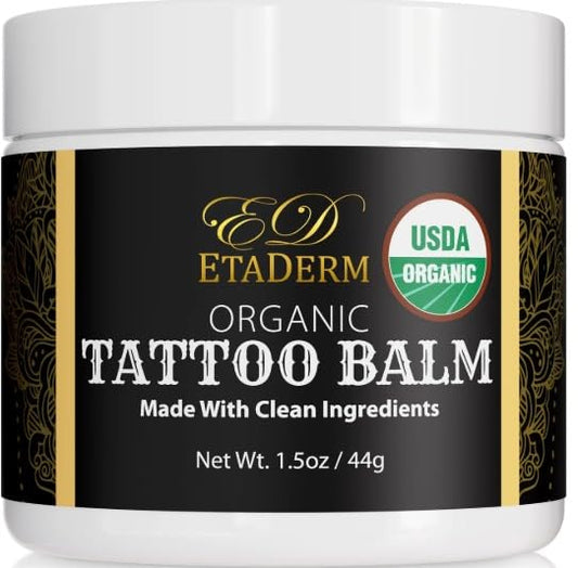 Tattoo Balm - Tattoo Aftercare Balm for Hydration, Moisturizer, Soften and Condition the Skin - Tattoo Lotion with Sunflower Seed Oil, Coconut Oil and Cocoa Seed Butter - Tattoo Butter 1.5oz