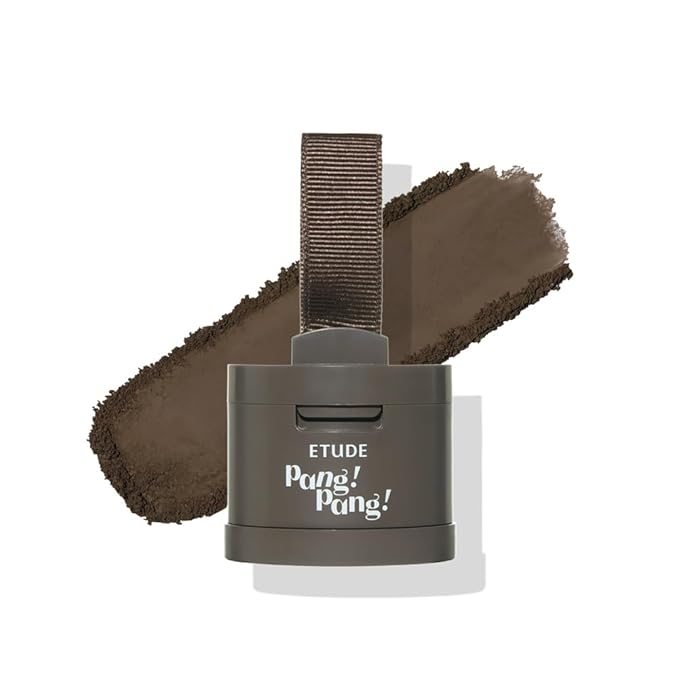 ETUDE Hair Pang Pang hair powder for men and women, Dark Brown, Waterproof, for eyebrow colors, Hairline and Thin Hair, Hairline Powder