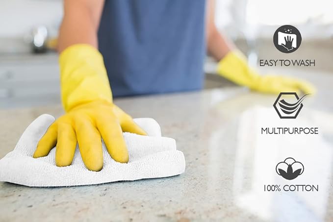 Premium Wash Cloths Pack of 12 (13" x 13") 100% Ring Spun Cotton | Luxury Washcloths | Ultra Soft Face Towels | Highly Absorbent Wash Cloths for face (White)