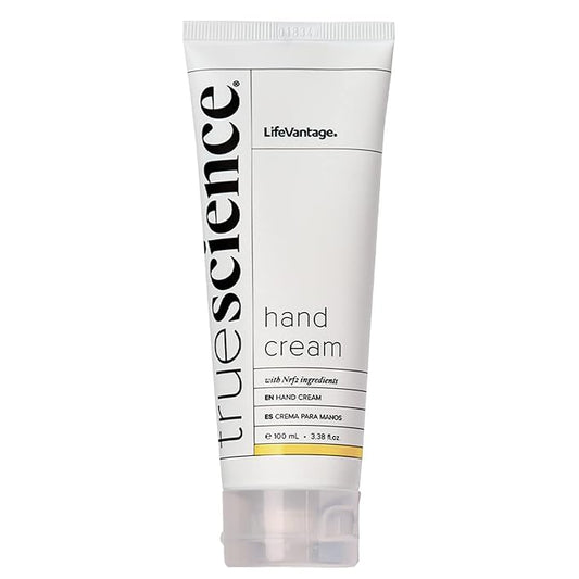 TrueScience Hand Cream (100ml) Nourishing Hydration for Dry Hands, with Shea Butter, Aloe Vera Juice, Sunflower Seed Oil, Vitamin Complex, and Nrf2 Actives in an Invigorating Citrus-Ginger Fragrance