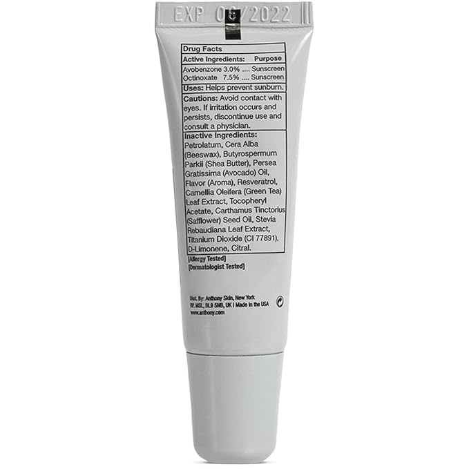 Anthony 25 SPF Lip Balm with Sunscreen for Lips – Contains Green Tea Extract, Shea Butter & Vitamin E – Moisturizing Repair Care Treatment for Chapped & Dry Lips 2-Pack