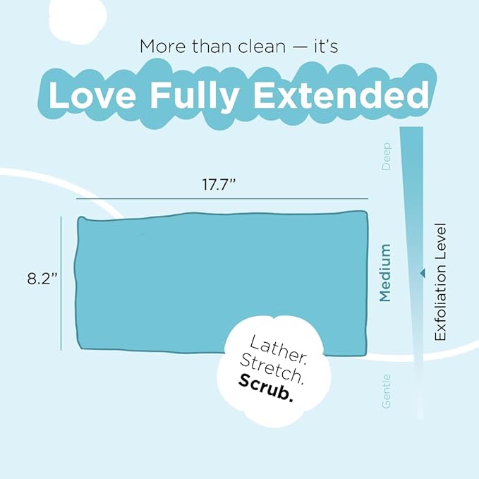 Love Being Scrubbed Exfoliating Flexi Cloths, Stretchy Exfoliating Washcloths for Bath & Shower, Back Scrubber for Smooth Skin, Body Scrubber for Men & Women (2 Count, Assorted Colors)