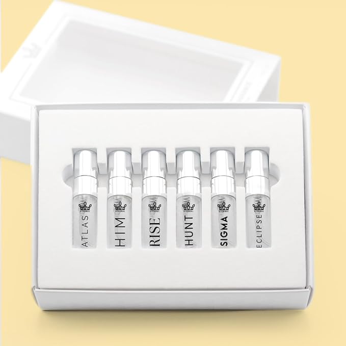 Eternal Discovery Set Men's Modern & Niche 6x3ml Sample Sprayers - Long-lasting - Clean Ingredients - Eternal Aventus - Eternal Him - Eternal Rise - Eternal Hunt - Eternal Sigma - Eternal Eclipse