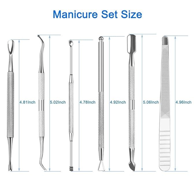 Professional Cuticle Nippers Kit, Cuticle Trimmer with Cuticle Pusher & Other Durable Nail Care Manicure Kit for Women, Premium Stainless Steel & Ergonomic Design, Travel & Gift
