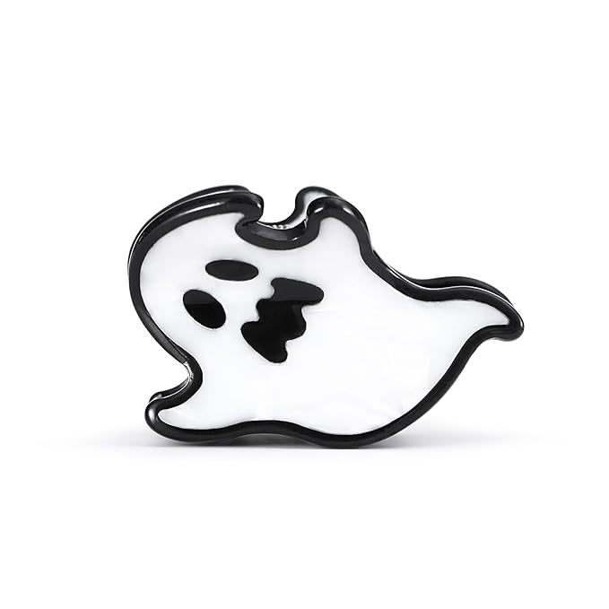 Original Italian Designed Mini Hair Claw Clips for Women- Ghost, Handmade Cute Vintage Hair Halloween Accessories, Plant-Based Acetate, Gift Boxed for Party/Daily