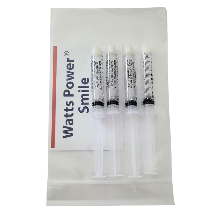 Watts Power 35% Dual Action Teeth Whitening Gels Huge 10ml - 4 Huge 10ml Gels Plus Aftercare Gel - Optimized OTC Dual Action for Surface and Deep Stains for Quick Results - Made in The USA - Kosher