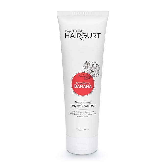 Strawberry Banana Smoothing Yogurt Shampoo – Frizz Control for Color-Treated Hair – Natural, Sulfate-Free, 8 oz