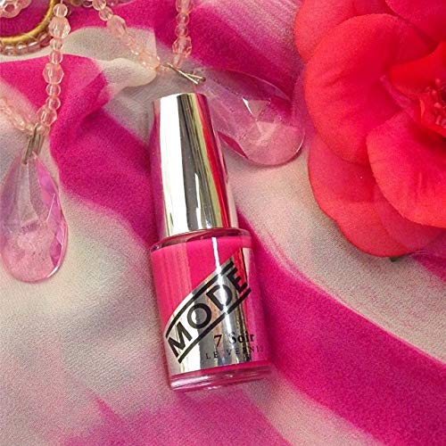MODE Hot Pink Fuchsia Nail Polish Color, Long Lasting Nail Lacquer, Nourishing Chip Resistant Strengthening Protection, Vegan, Pro Wide Contour Brush, NY Made, 7 Soir Le Vernis, Conjuring Friday