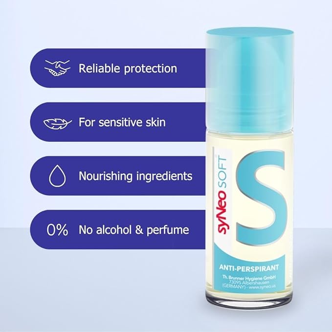 SOFT Antiperspirant Roll-On without alcohol, Halal certified, Anti Sweat Deodorant for men and women against heavy sweating, Anti-Transpirant antiperspirant Roll-On Deodorant, 1 pack 1.69 fl.oz.