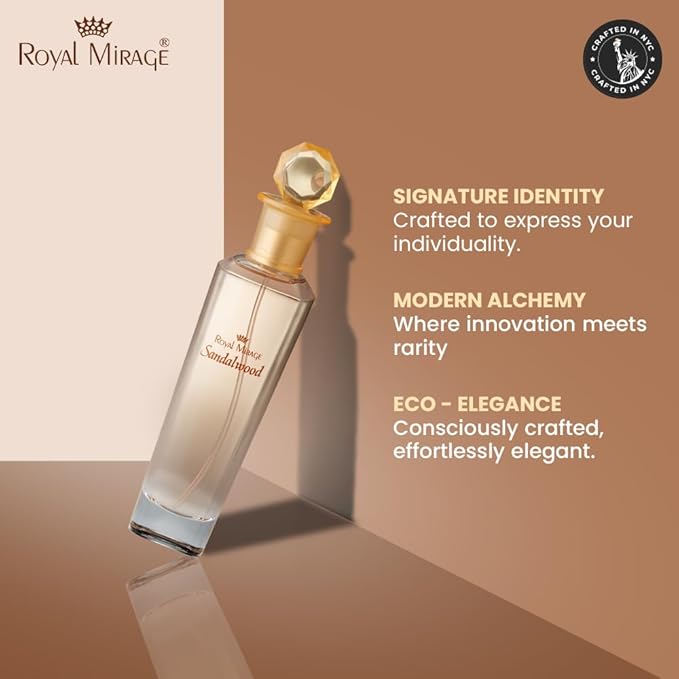 Royal Mirage Sandalwood Eau de Toilette for Women - Premium Woody Floral Perfume 100ml with Jasmine & Vanilla - Long-Lasting Feminine Fragrance Spray - Sustainable Luxury EDT Made in USA